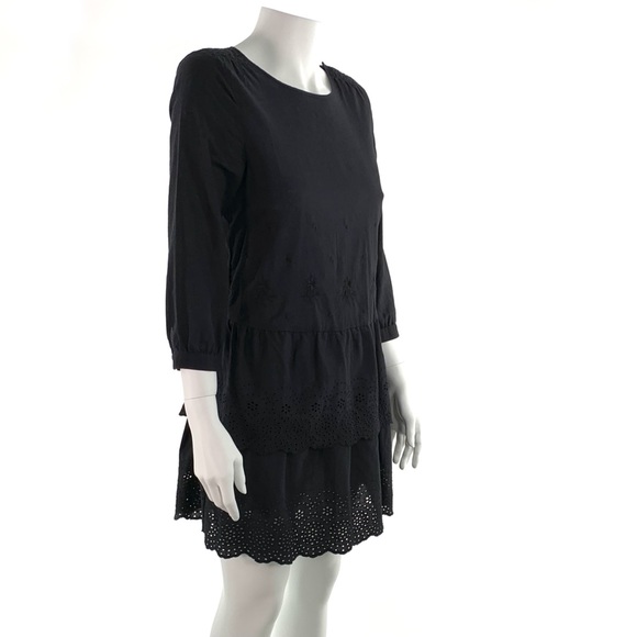 The Great. The Dolly Dress Black Eyelet Cotton - Picture 5 of 14